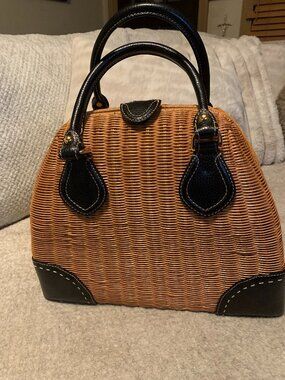 Woven Wicker Basket Bag